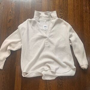 Aerie Waffle Cream Sweater